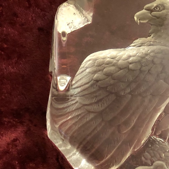 Mats Jonasson Vintage Lead Crystal Eagle Sculpture Handmade Sweden Collectible - Picture 9 of 9